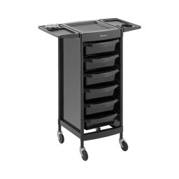 Arbetsvagn för frisör- 12 kg - 6 lådor med 3 mellanväggar - hårtorkshållare - 420 x 390 mm avlastningsyta