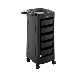 Arbetsvagn för frisör - 10 kg - 5 lådor - hårtorkshållare - 485 x 380 mm avlastningsyta