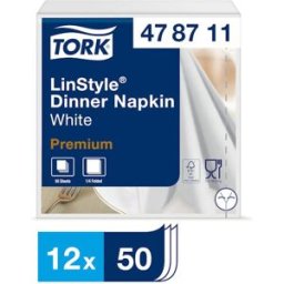 Servett TORK LinStyle, vit, 39x39cm, 50/FP
