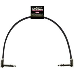 Ernie Ball 6409 Flat Patch Cable Stereo Vinklad-Vinklad 30cm - Svart