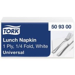 Servett TORK 1/4-vikt 1-lags vit 500/fp