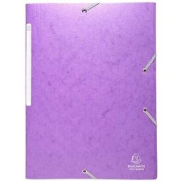 EXACOMPTA Gummibandsmapp 3-klaff Scotten Nature Future® A4, 35 mm bred rygg, 600 g/m², presspan, lila