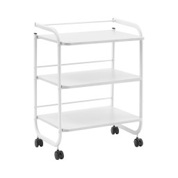 Rullvagn - 3 hyllor - 60 x 43 x 83 cm - Vit