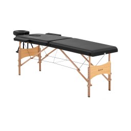 Hopfällbar massagebänk - 2 zoner - 185 x 70 x 62 - 86 cm - 220 kg - svart