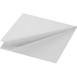 DUNI Servett 3-lagers, enfärgade, ¼-vikt, 24 cm, vit 250/fp