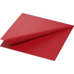 DUNI Servett 1-lags, enfärgad, 33 cm, röd 500/fp