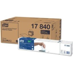 TORK Servett N10, 1-lagers, präglad, ¼-vikt, 21,6 cm, vit 1125/fp