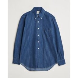 Kamakura Shirts Vintage Ivy Denim Button Down Shirt Dark Blue