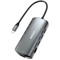 Dudao USB-C-hubb 11-i-1 Multiport till HDMI/VGA/LAN/USB-adapter 60W PD