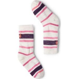 Smartwool Kids' Hike Light Cushion Striped Crew Socks Moonbeam 26-28