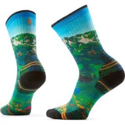 Smartwool Women's Hike Mountain Lake Print Crew Socks Targeted Cushion Capri 42-45