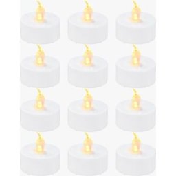 Bambu Lab LED Flame Tea Light Candle Set Warm Yellow (12pcs)
