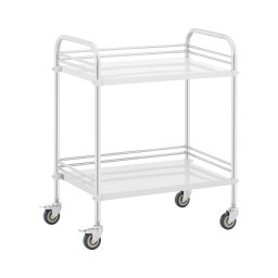 Laboratorievagn - rostfritt stål - 2 hyllor vardera 63 x 40 x 12,5 cm - 20 kg