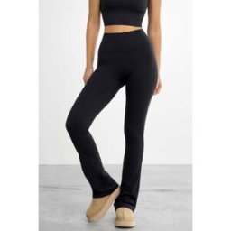 FAMME Mjuka utsvängda byxor Black XL