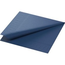 DUNI Servett 1-lags, enfärgad, ¼-vikt, 33 cm, mörkblå 500/fp