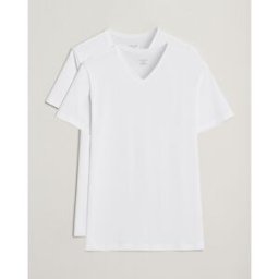 Falke 2-Pack Cotton V-Neck T-Shirt White