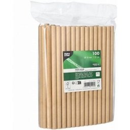 PAPSTAR Sugrör Shake papper 10mmx21cm brun 100/fp