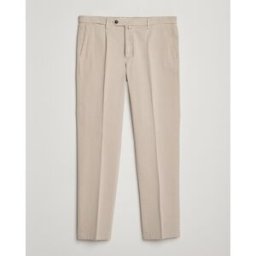 Briglia 1949 Easy Fit Pleated Cotton Stretch Chino Beige