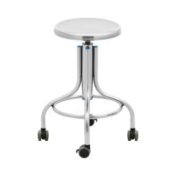 Laboratoriepall - på hjul - rostfritt stål - 100 kg