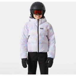 Helly Hansen Junior Nora Kort Fodrad Skidjacka Vit 164 Light Cyan Blå164