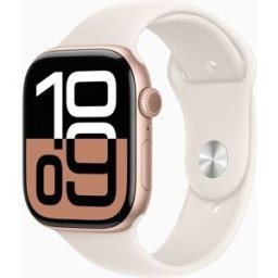 Apple Watch Series 10 Aluminium 46 mm (2024) GPS + Cellular roségold Sportband M/L Stjärnglans