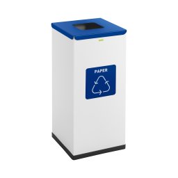 Källsorteringskärl - 60 L - Vit - Med etikett för papper
