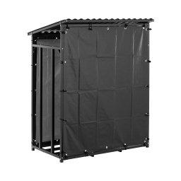 Vedställ - Med presenning och tak - 600 kg - 137 x 90 x 171 cm - Svart
