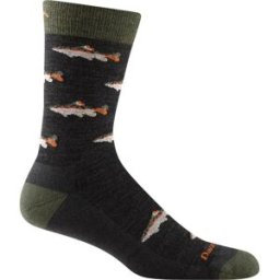 Darn Tough Men's Spey Fly Crew Lightweight Lifestyle Sock Charcoal Charcoal M