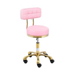 Arbetsstol med ryggstöd - 48–61 cm - 150 kg - Ljusrosa / guldfärgad