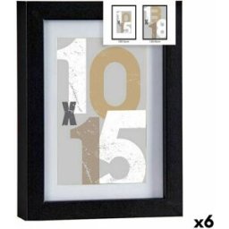 Fotoram Gift Decor Svart Glas Trä MDF (6 antal)