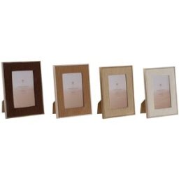 Fotoram Home ESPRIT Brun Beige Sammet Glas Modern 19 x 2 x 24 cm (4 antal)