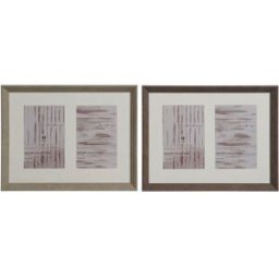 Fotoram Home ESPRIT Vit Brun Naturell Glas polystyren Urban 29 X 3 X 23 cm (2 antal)