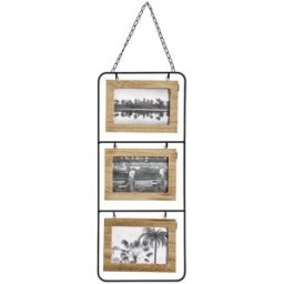 Fotoram för upphängning Atmosphera 3 fotos Trä MDF (52 x 22 cm)