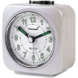 Analog Väckarklocka Timemark Vit Tyst med ljud Nattläge