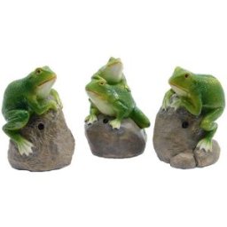 Prydnadsfigur Decoris med ljud 8 x 7,4 x 11,5 cm Grön Groda