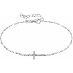 Lykken Crosses silverarmband med kors 18+3 cm