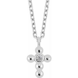 Lykken Crosses silverhalsband med kors och klar zirkonia 38+3 cm