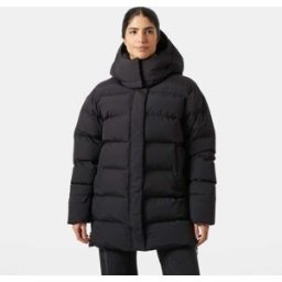Helly Hansen Dam Aspire Warm Fodrad Oversized Parkass Svart S Black / Light Cyan SvartS