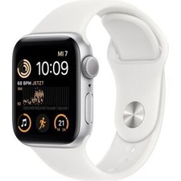 Apple Watch SE 40 mm (2022) GPS Silver Vitt sportband S/M