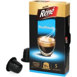 Nespresso Café René Koffeinfritt Espresso - 10 kapslar till
