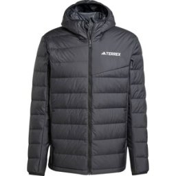 Adidas Men's Multi Light Down Hooded Jacket Black XL