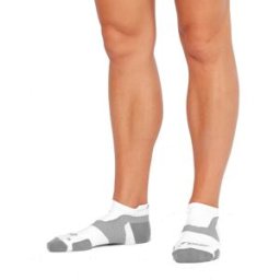 2XU Vectr Light Cushion No Show Sock White/Grey XL