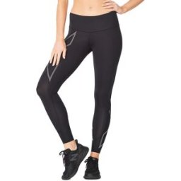 2XU Women's Light Speed Mid-Rise Compression Tights Black/Black BLACK/ BLACK REFLECTIVE XS