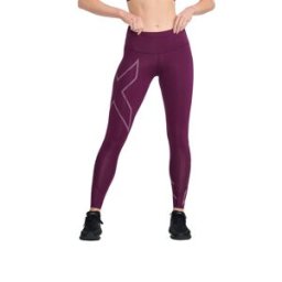 2XU Women's Light Speed Mid-Rise Compression Tights Beet/Beet Reflective XS
