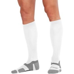2XU VECTR Light Cushion Full Length Socks White/Grey L2
