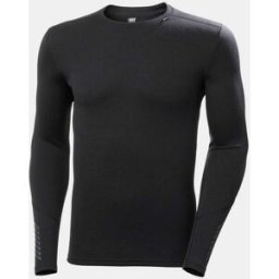 Helly Hansen Herr Lifa Merino Crew Lifa® Baslager Svart L Black / Light Cyan SvartL
