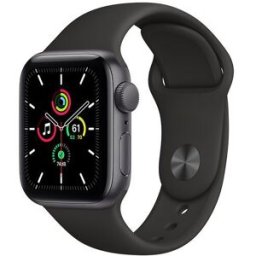 Apple Watch SE Aluminium 40 mm (2020) WiFi + Cellular Rymdgrå Svart Sportarmband S/M