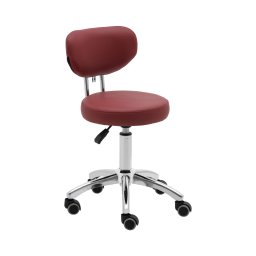 Arbetsstol med ryggstöd - 46 - 60 cm - 150 kg - Vinröd