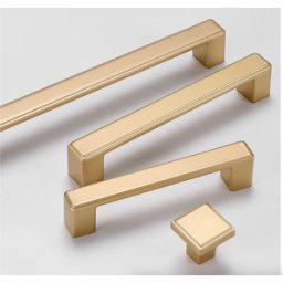 Härligt Hemma Handtag, Aluminium Satin Guld/mässing "Resida" 96 Mm Eller 128 Mm – 128mm – 128 Mm