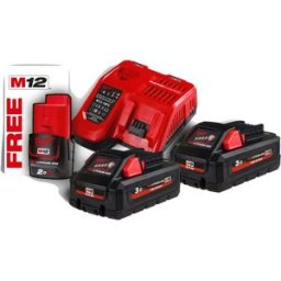 Milwaukee Batterikit M18, 2x3.0Ah batterier & laddare
